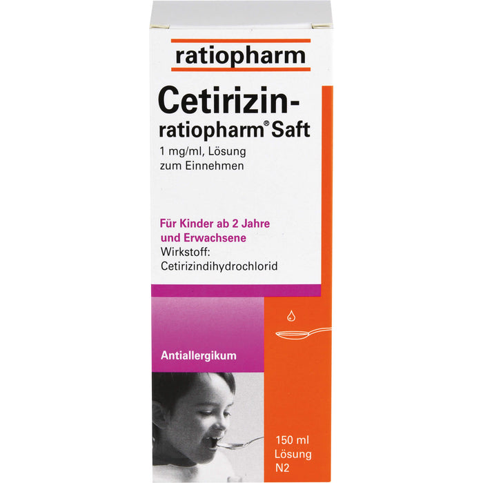 Cetirizin-ratiopharm Saft Antiallergikum, 150 ml Lösung