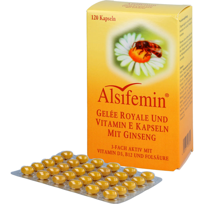 Alsifemin Gelée Royale und Vitamin E Kapseln mit Ginseng , 120 pc Capsules