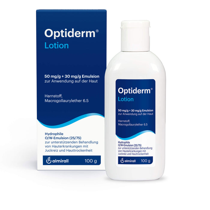 Optiderm Lotion bei Hauterkrankungen mit Juckreiz und Hauttrockenheit, 100 g Solution