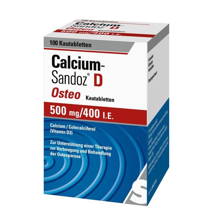 Calcium-Sandoz D Osteo 500 mg/400 I.E. Kautabletten, 100 pcs. Tablets