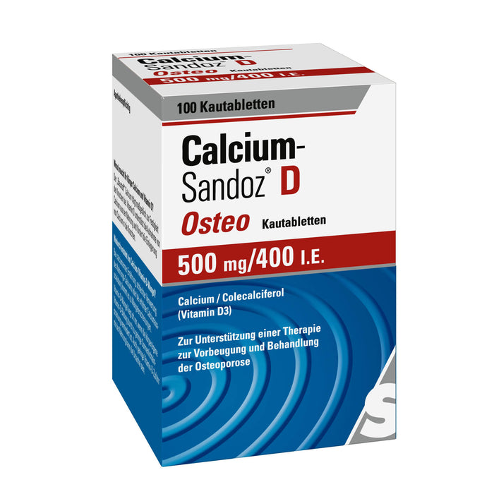 Calcium-Sandoz D Osteo 500 mg/400 I.E. Kautabletten, 100 pcs. Tablets