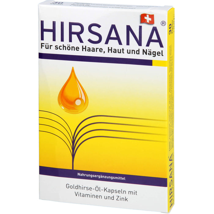 HIRSANA Goldhirse-Öl-Kapseln für schöne Haare, Haut und Nägel, 30 pc Capsules