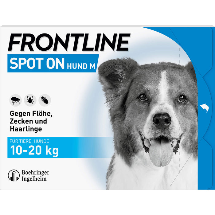 FRONTLINE Spot on Hund M Pipetten gegen Flöhe, Zecken und Haarlinge, 5 pc Ampoules