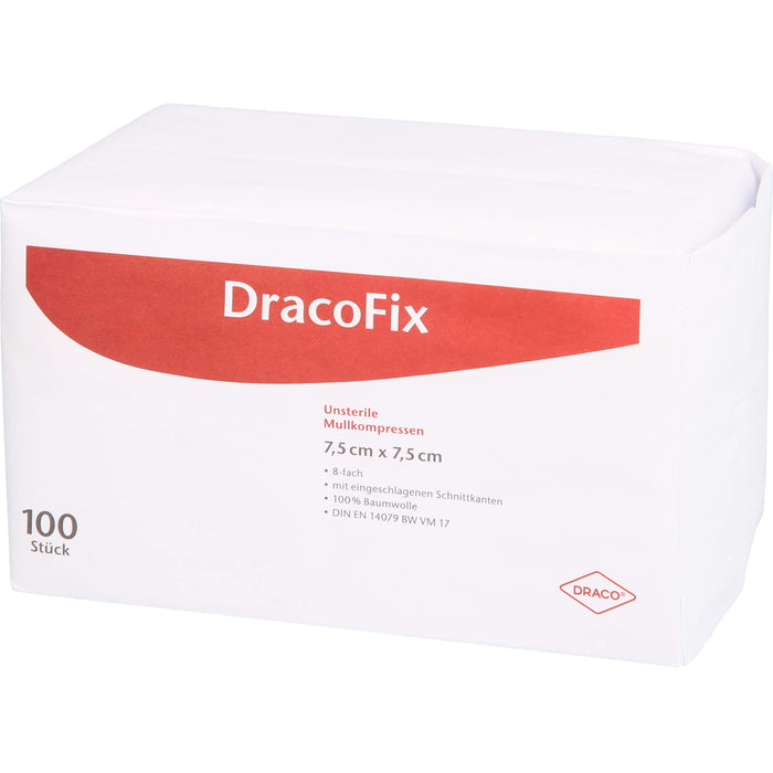 DRACOFIX OP KOM unsteril 7,5X7,5 8fach, 100 pcs. Compresses