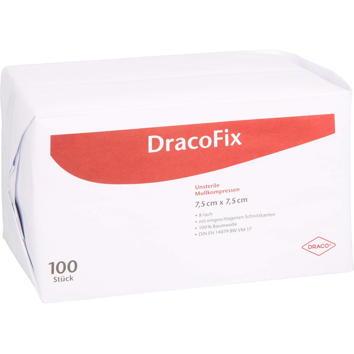 DRACOFIX OP KOM unsteril 7,5X7,5 8fach, 100 pcs. Compresses