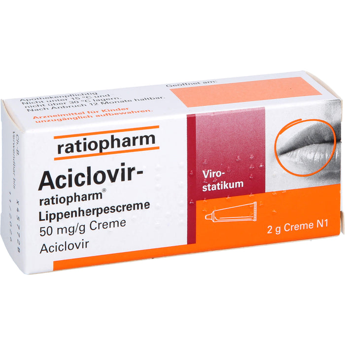 Aciclovir-ratiopharm Lippenherpescreme, 2 g Crème