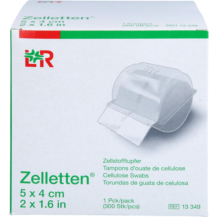 Lohmann & Rauscher Zelletten Tupfer gerollt unsteril 5 x 4 cm, 300 pcs. Swab