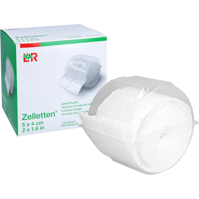 Lohmann & Rauscher Zelletten Tupfer gerollt unsteril 5 x 4 cm, 300 pcs. Swab