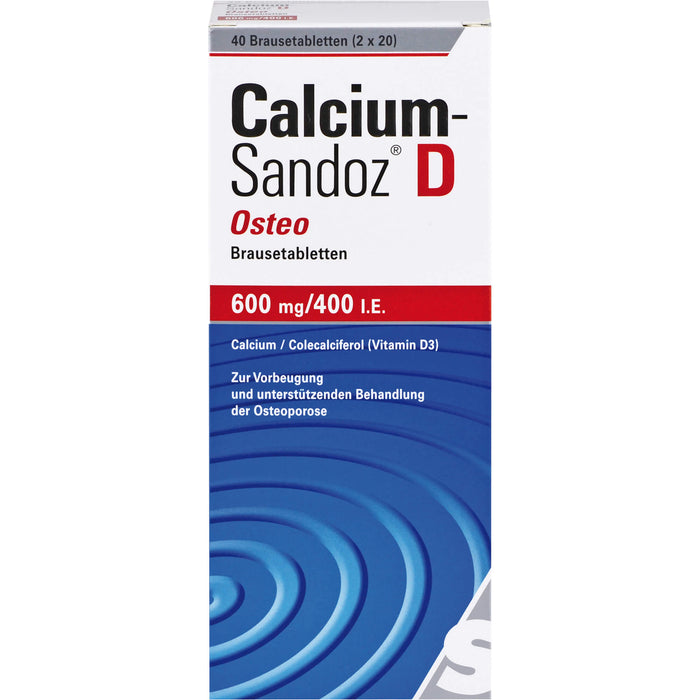 Calcium-Sandoz D Osteo 600 mg/400 I.E. Brausetabletten, 40 pc Tablettes