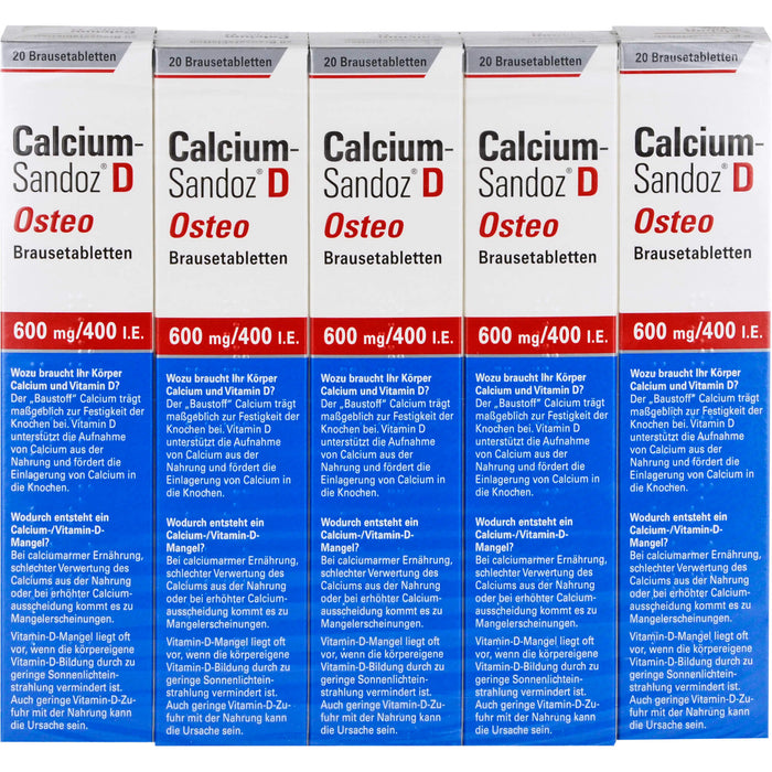 Calcium-Sandoz D Osteo 600 mg/400 I.E. Brausetabletten, 100 St. Tabletten