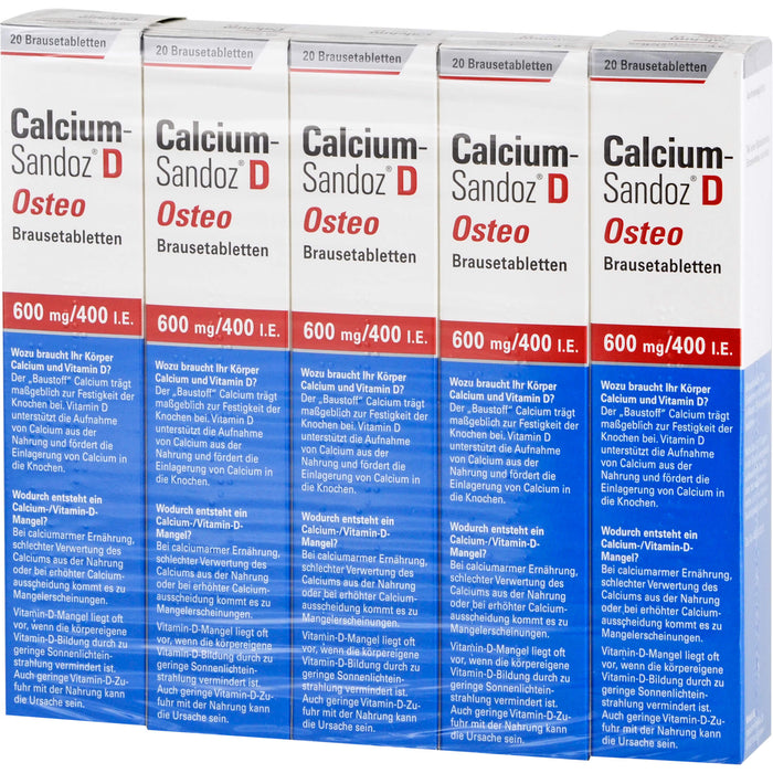 Calcium-Sandoz D Osteo 600 mg/400 I.E. Brausetabletten, 100 pcs. Tablets