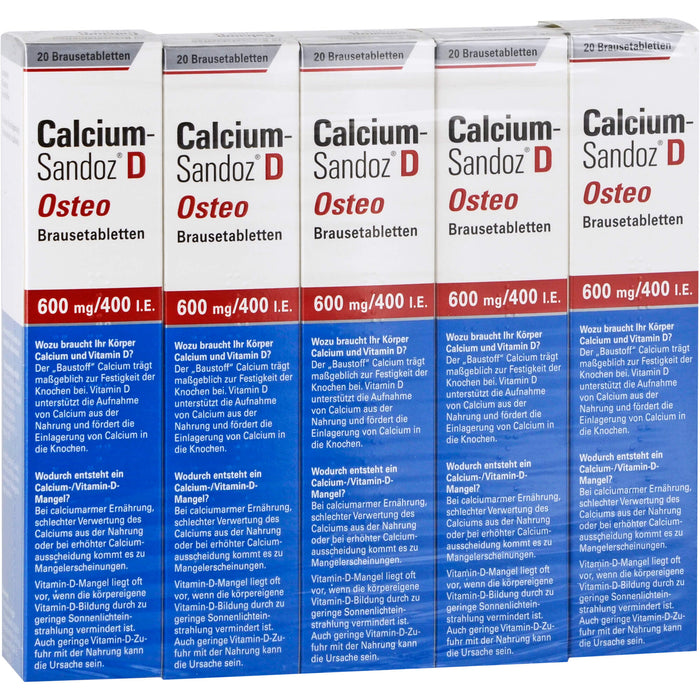 Calcium-Sandoz D Osteo 600 mg/400 I.E. Brausetabletten, 100 St. Tabletten