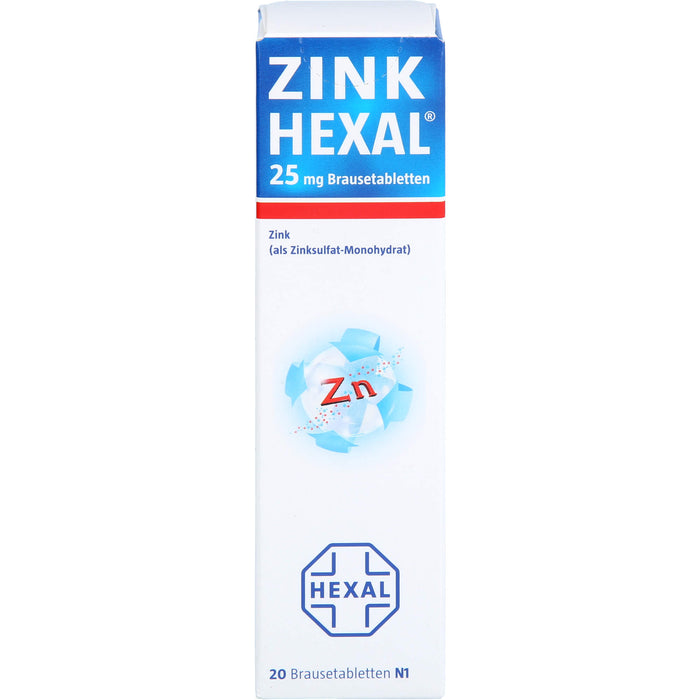 Zink HEXAL 25 mg Brausetabletten, 20 pcs. Tablets