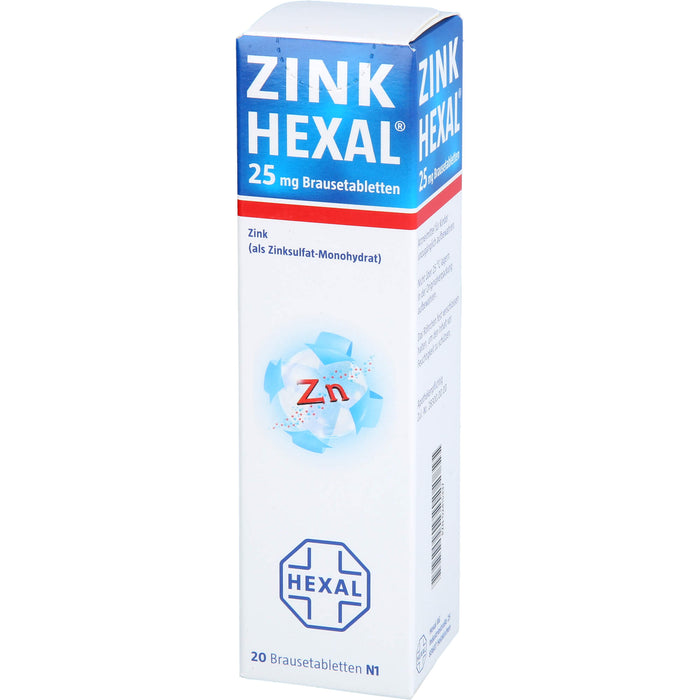 Zink HEXAL 25 mg Brausetabletten, 20 pc Tablettes