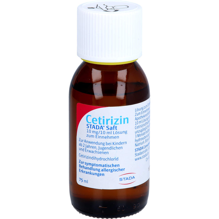 Cetirizin STADA Saft zur symptomatischen Behandlung allergischer Erkrankungen, 150 ml Solution