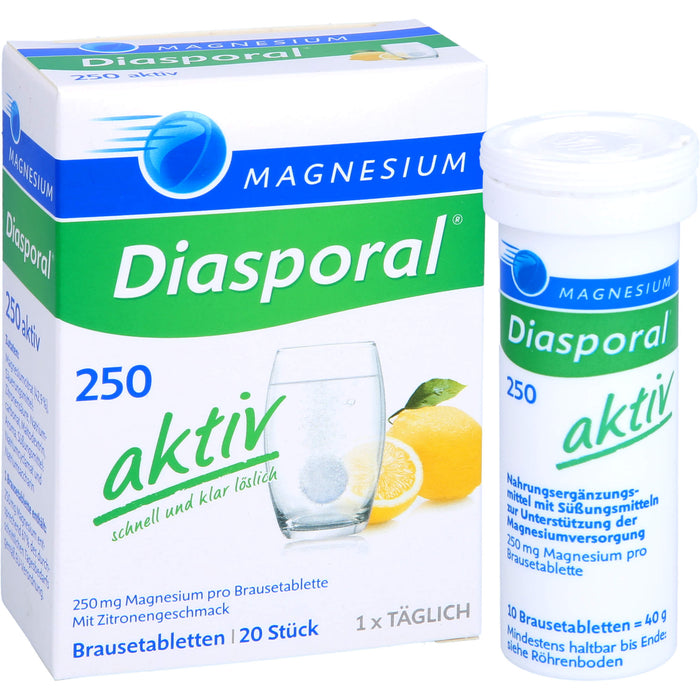 Magnesium-Diasporal 250 aktiv Brausetabletten, 20 pc Tablettes