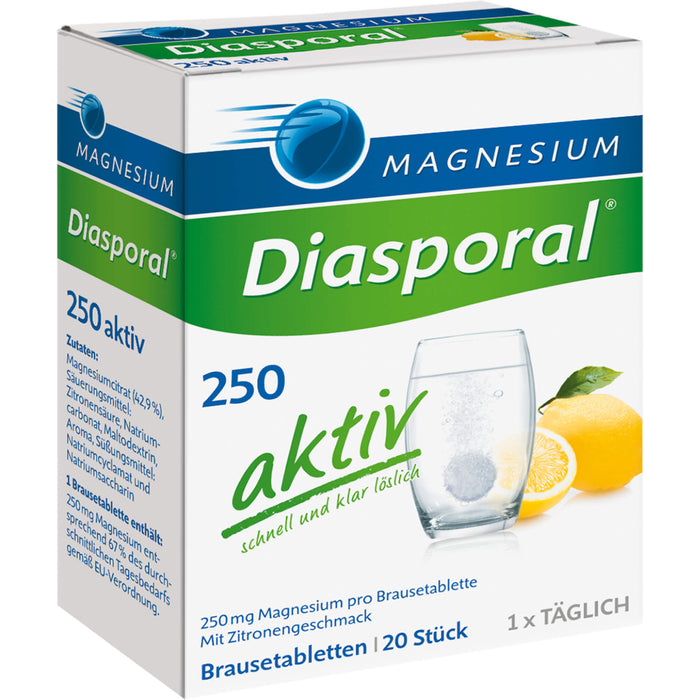 Magnesium-Diasporal 250 aktiv Brausetabletten, 20 St. Tabletten