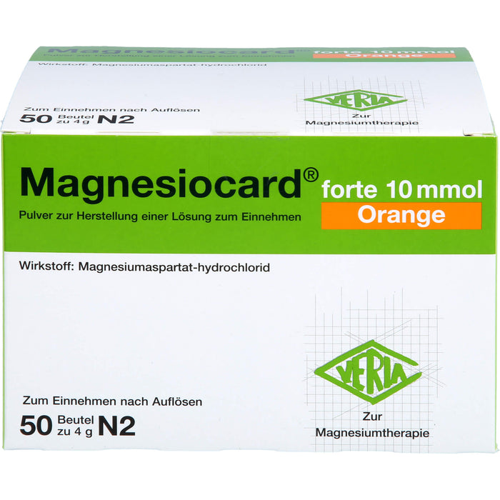 Magnesiocard forte 10 mmol Orange, Pulver zur Herstellung einer Lösung zum Einnehmen, 50 pcs. Sachets