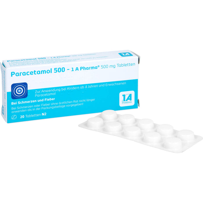 Paracetamol 500 - 1 A Pharma, 20 St. Tabletten