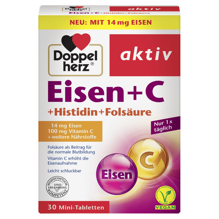 Doppelherz Eisen+Vit.C+L-Histidin, 30 St. Tabletten