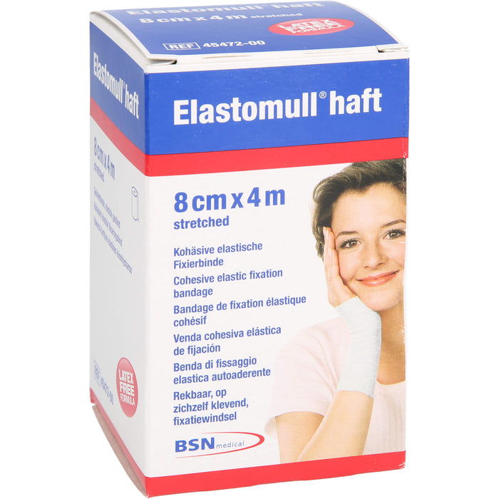 Elastomull haft 8 cm x 4 m kohäsive, elastische Fixierbinde, 1 pcs. Bandage