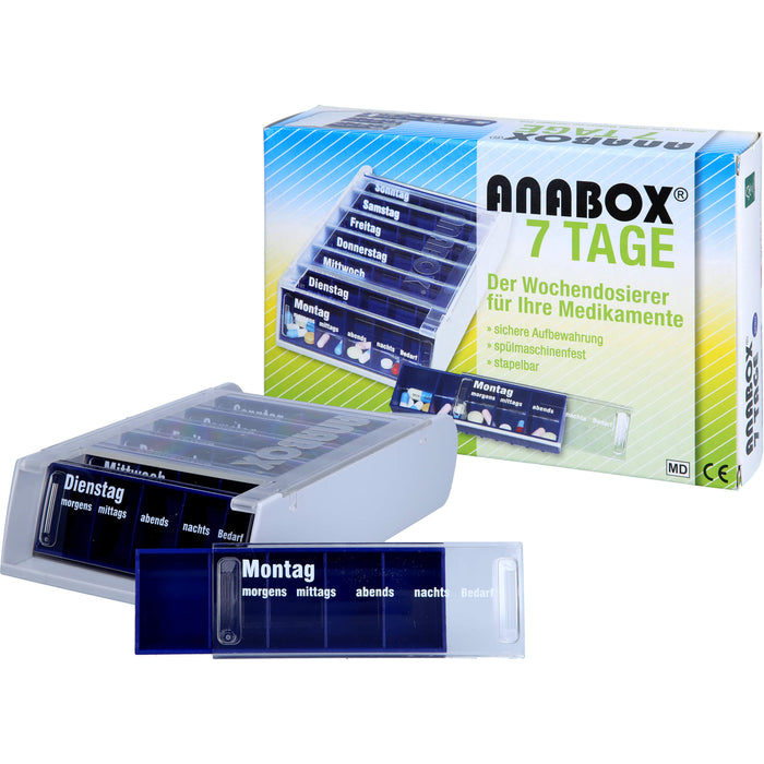 ANABOX 7 Tage Wochendosierer blau, 1 St. Dosette