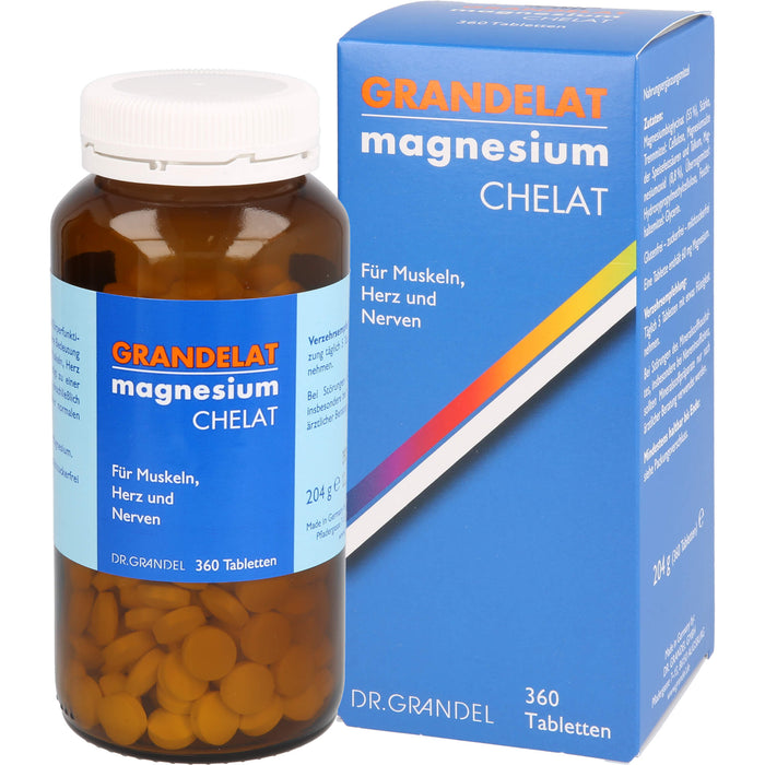 Grandelat Magnesium Chelat Tabletten für Muskeln, Herz und Nerven, 360 St. Tabletten