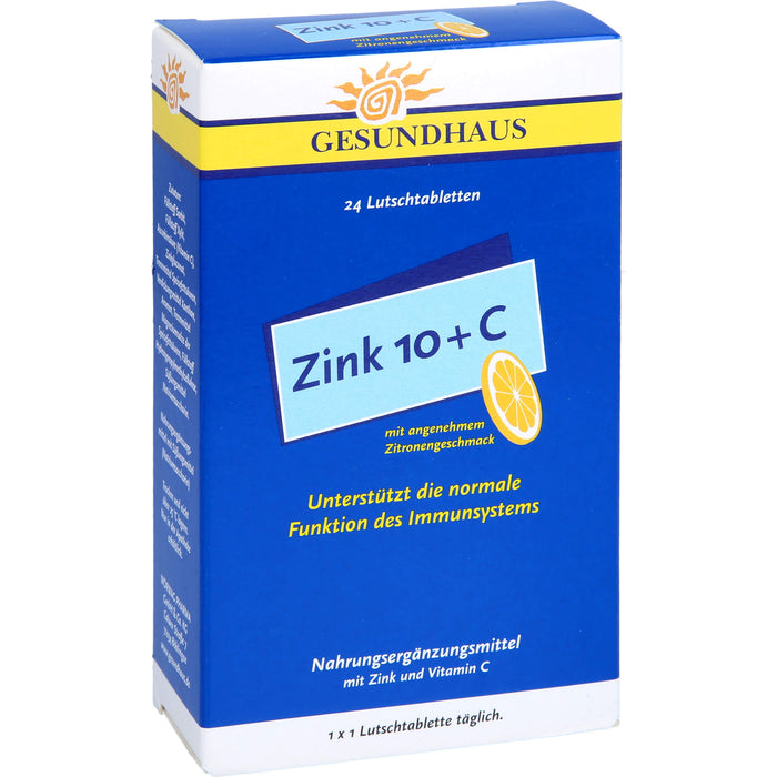 GESUNDHAUS Zink 10 + C Lutschtabletten, 24 pcs. Tablets