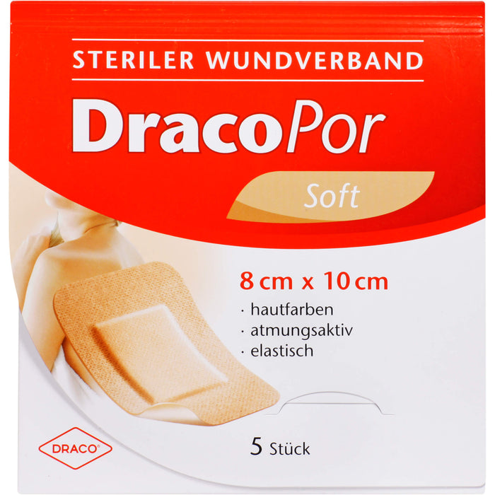 Dracopor Wundverband steril hautfarben steril 8 x 10 cm, 5 St. Wundauflagen