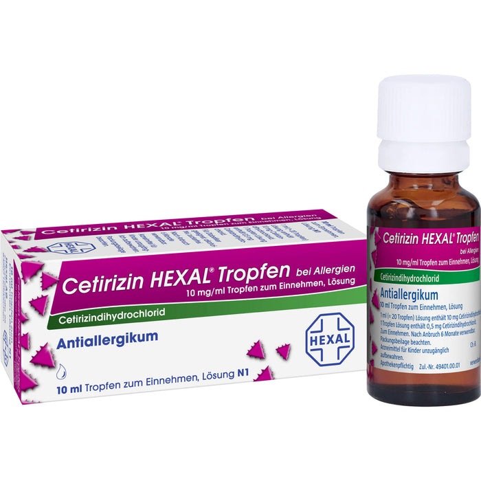 Cetirizin HEXAL Tropfen bei Allergien, 10 ml Solution