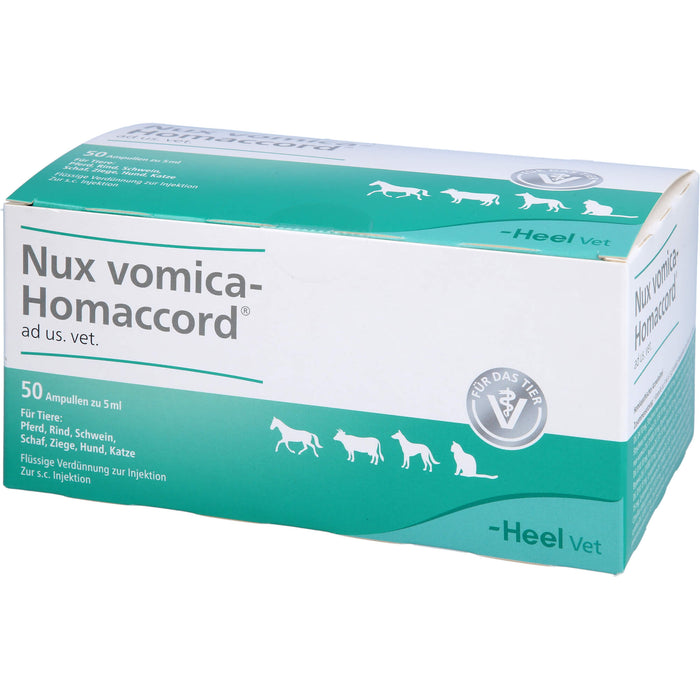 Nux vomica-Homaccord ad us.vet. flüssige Verdünnung für Pferd, Rind , Schwein, Ziege, Hund und Katze, 50 pc Ampoules