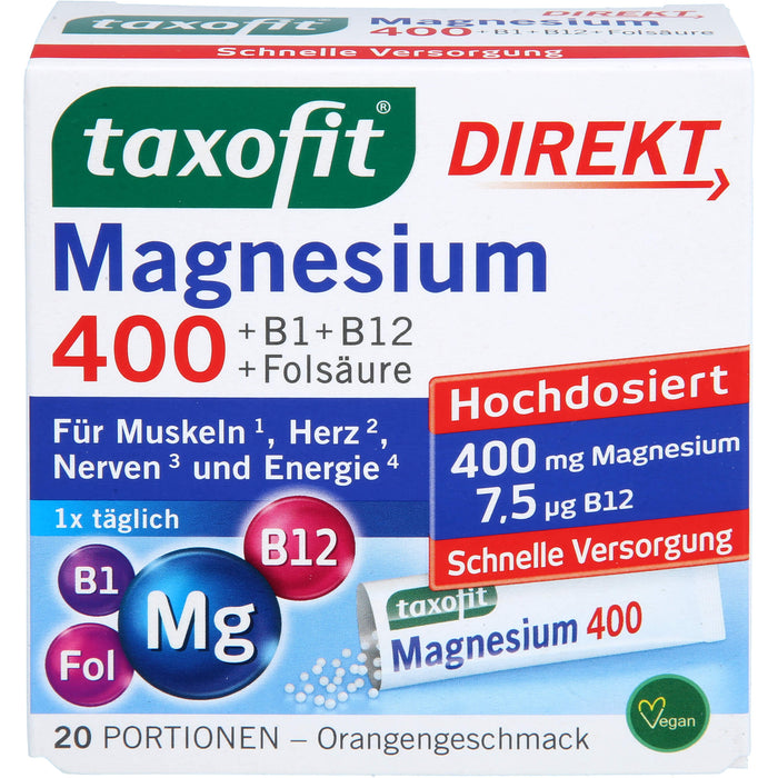 taxofit Magnesium 400 Direkt-Granulat, 20 St. Beutel