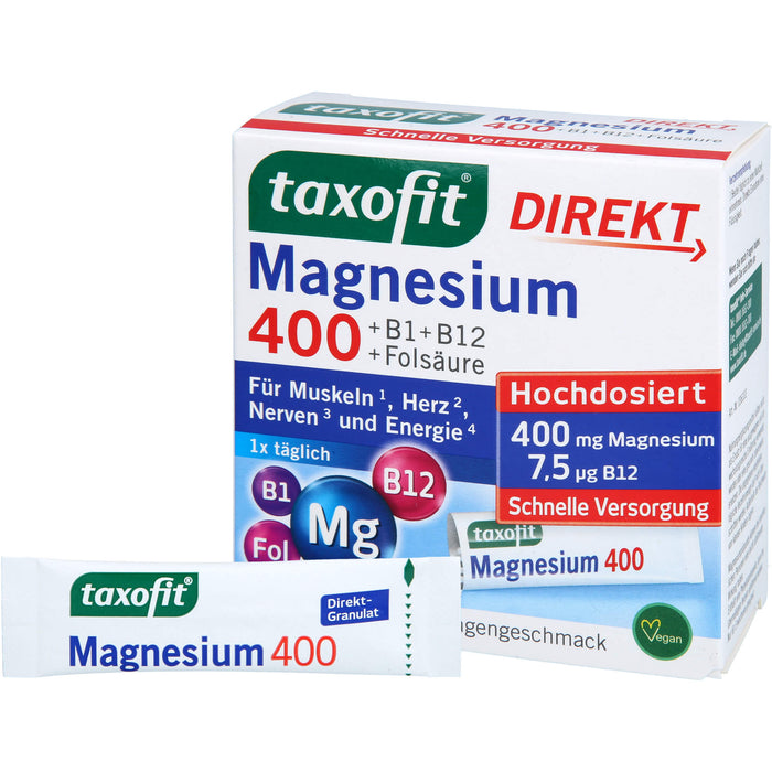 taxofit Magnesium 400 Direkt-Granulat, 20 St. Beutel