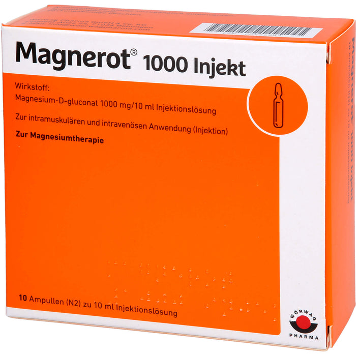 Magnerot 1000 Injekt zur intramuskulären und intravenösen Anwendung, 10 ml Lösung