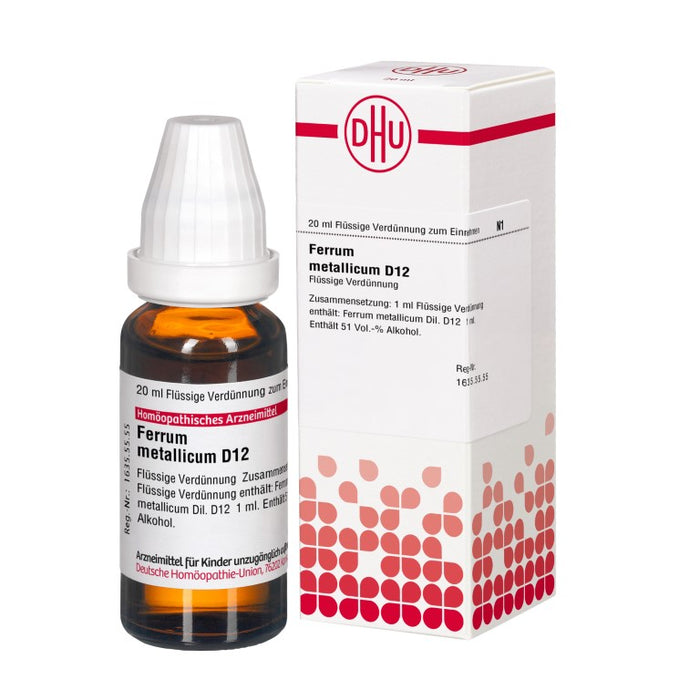 DHU Ferrum metallicum D12 Dilution, 20 ml Lösung