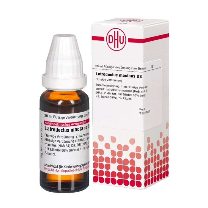 Latrodectus mactans D8 DHU Dilution, 20 ml Lösung