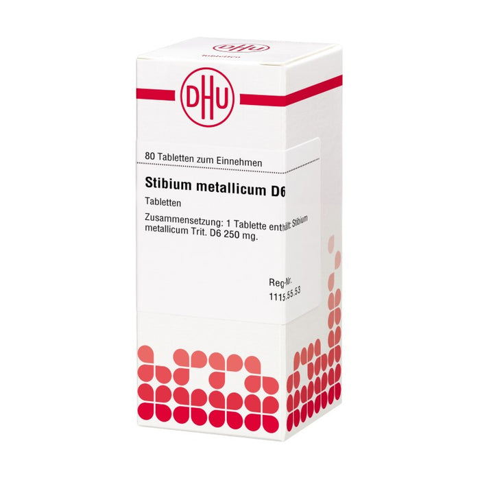 Stibium metallicum D6 DHU Tabletten, 80 St. Tabletten