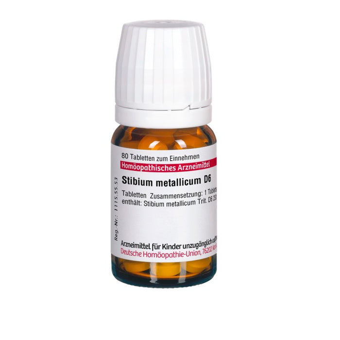 Stibium metallicum D6 DHU Tabletten, 80 St. Tabletten