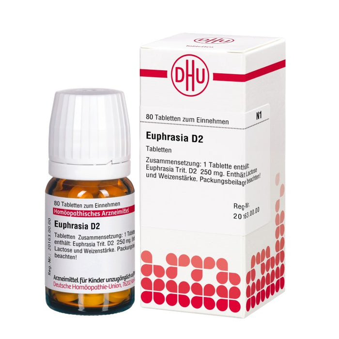 Euphrasia D2 DHU Tabletten, 80 St. Tabletten