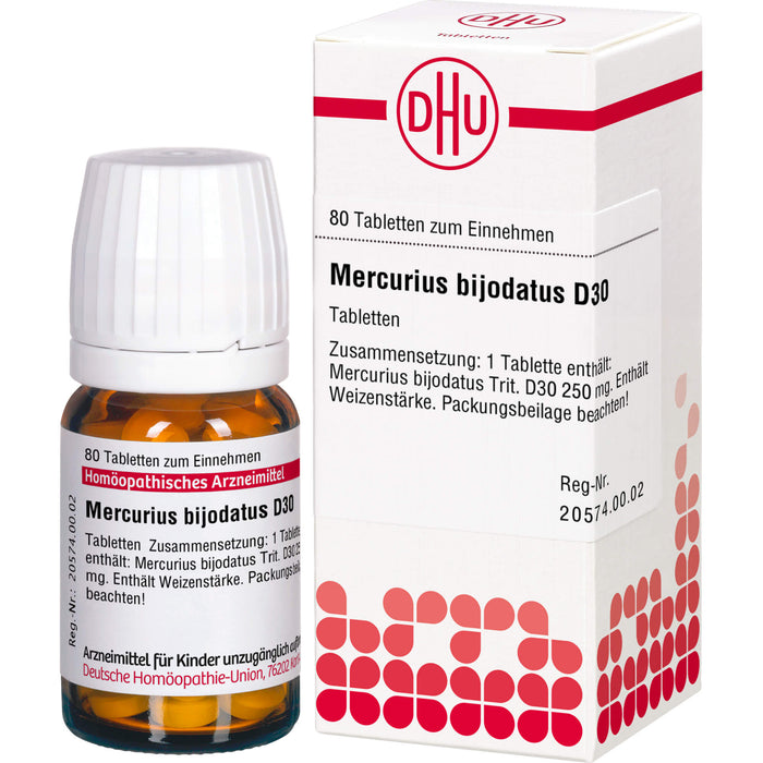 DHU Mercurius bijodatus D30 Tabletten, 80 St. Tabletten