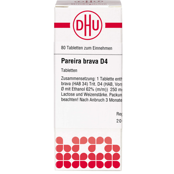 DHU Pareira brava D4 Tabletten, 80 St. Tabletten