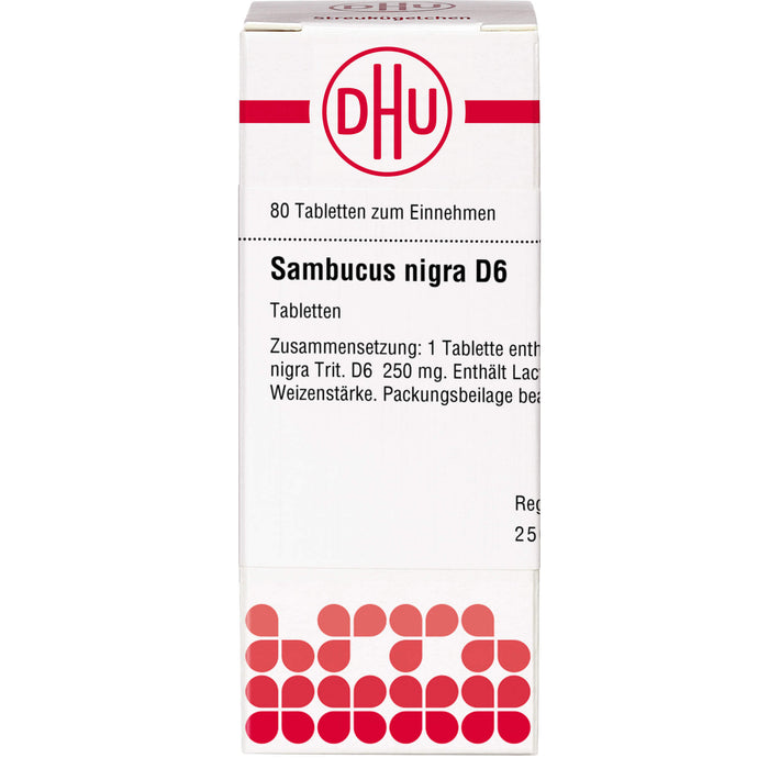 Sambucus nigra D6 DHU Tabletten, 80 St. Tabletten