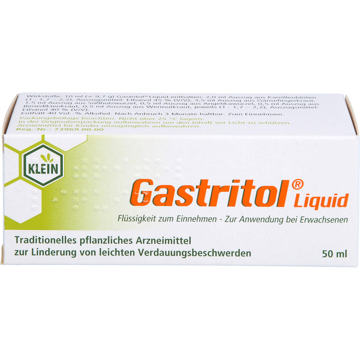 Gastritol Liquid Tropfen bei leichten Verdauungsbeschwerden, 50 ml Solution