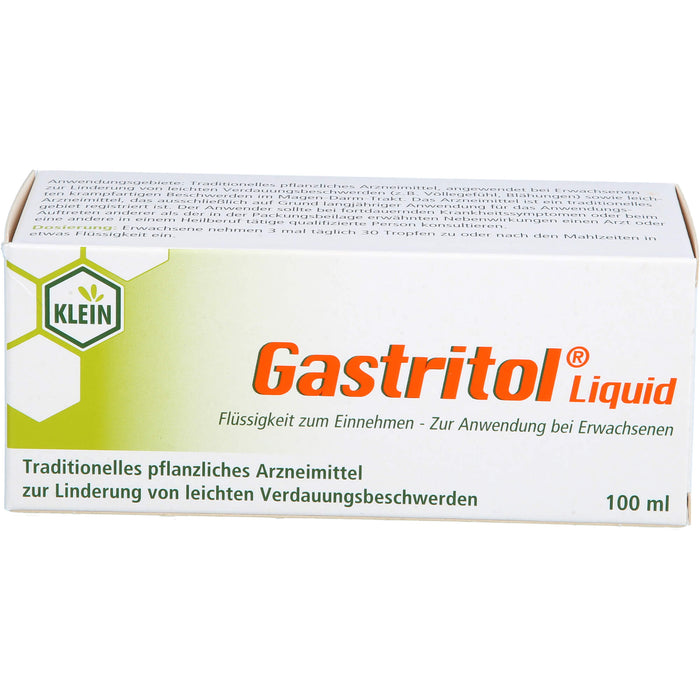 Gastritol Liquid lindert leichte Verdauungsbeschwerden, sowie leichte krampfartige Bauchbeschwerden, 100 ml Solution