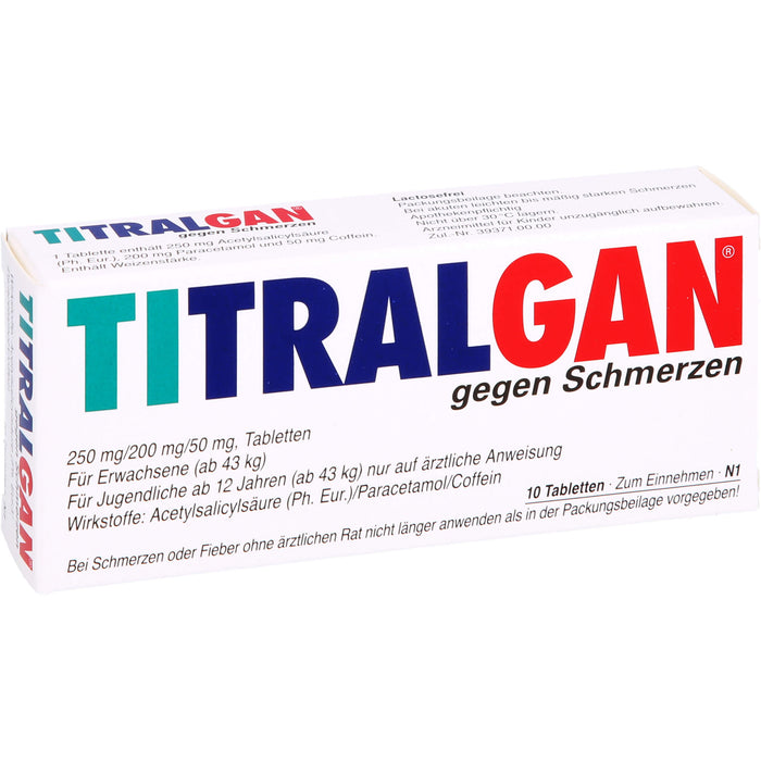 TITRALGAN gegen Schmerzen Tabletten, 10 St. Tabletten