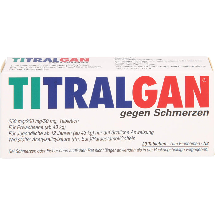 TITRALGAN gegen Schmerzen Tabletten, 20 St. Tabletten