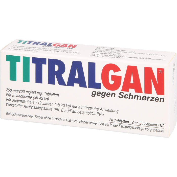 TITRALGAN gegen Schmerzen Tabletten, 20 pcs. Tablets