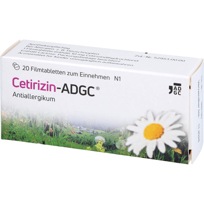 Cetirizin-ADGC Tabletten bei Allergien, 20 St. Tabletten