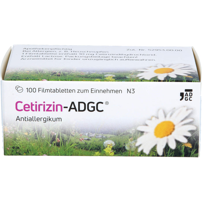 Cetirizin-ADGC Filmtabletten bei Allergien, 100 pc Tablettes