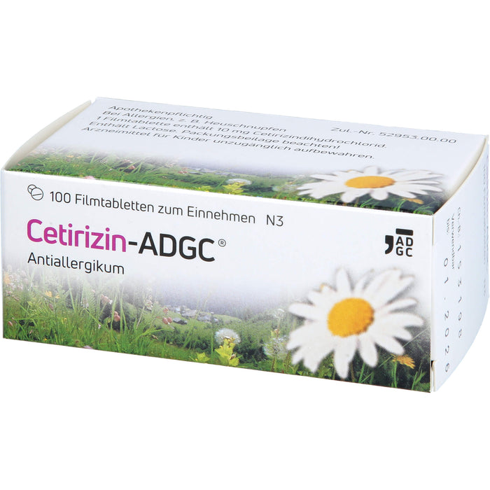 Cetirizin-ADGC Filmtabletten bei Allergien, 100 pc Tablettes